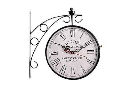 Crafted Wonders 12 Inch Clock London Victoria Station Vintage Wall Clock Home Decor Instrument Antique Look
