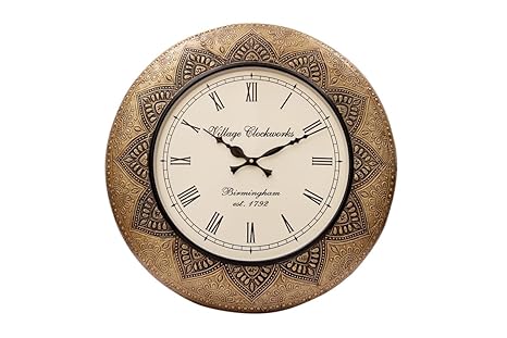 Crafted wonders Round 16 Symetric Mandala Design Wooden Wall Clock