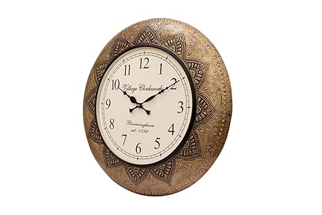 Crafted wonders Round 16 Symetric Mandala Design Wooden Wall Clock