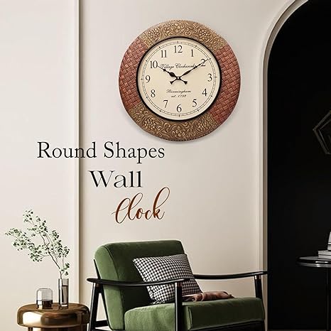 Crafted wonders 16 inch Vintage Round Wooden Wall Clock