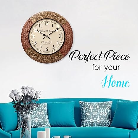 Crafted wonders 16 inch Vintage Round Wooden Wall Clock