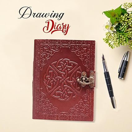 Crafted Wonders Vintage Leather Diary Journal Notebook With Antique Lock