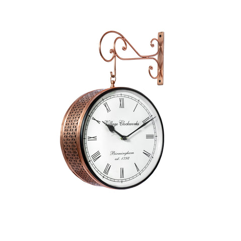 Copper With Jaali Double Side Railway Clock