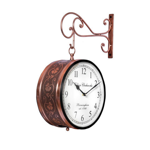 Copper Plain Double Side Railway Clock